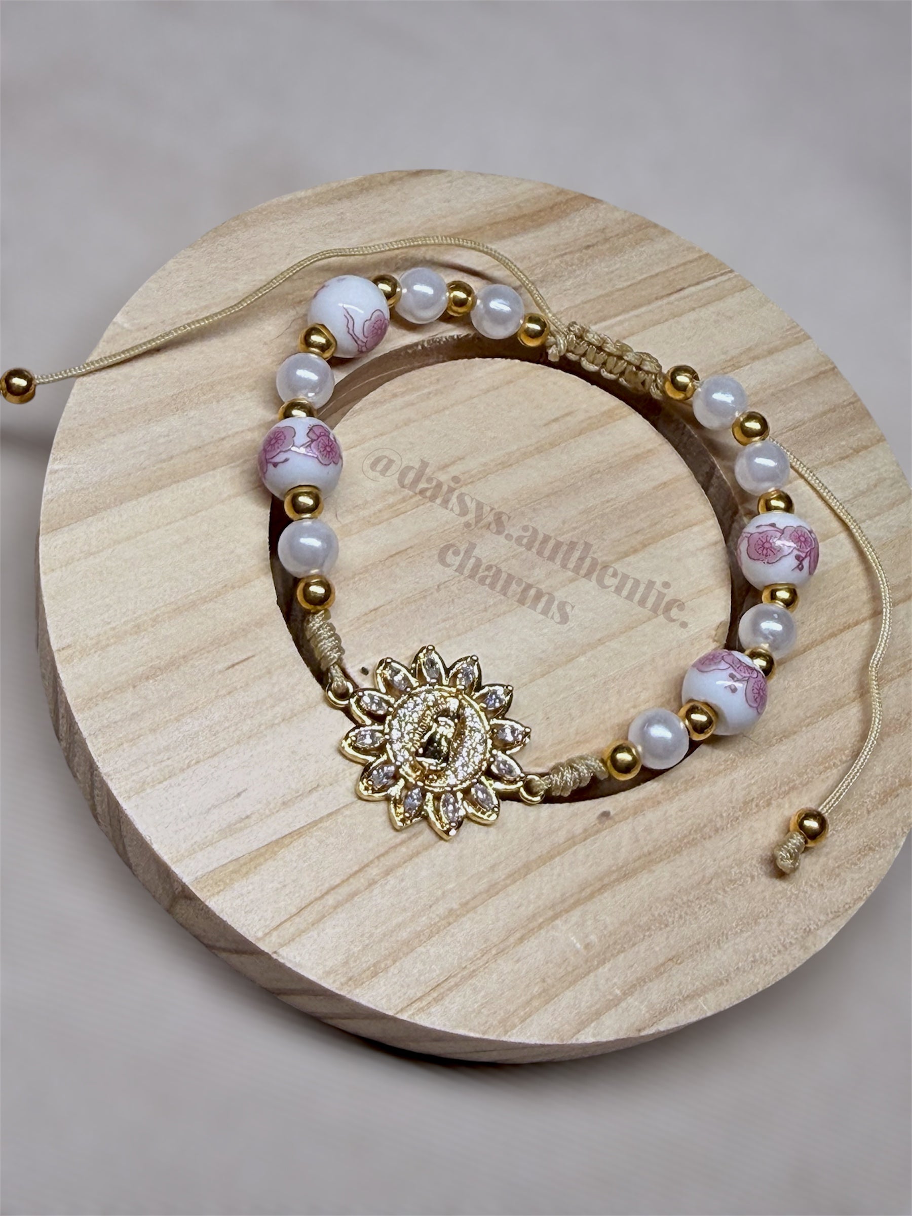 Porcelain Beads + Diamond Virgencita Center Piece