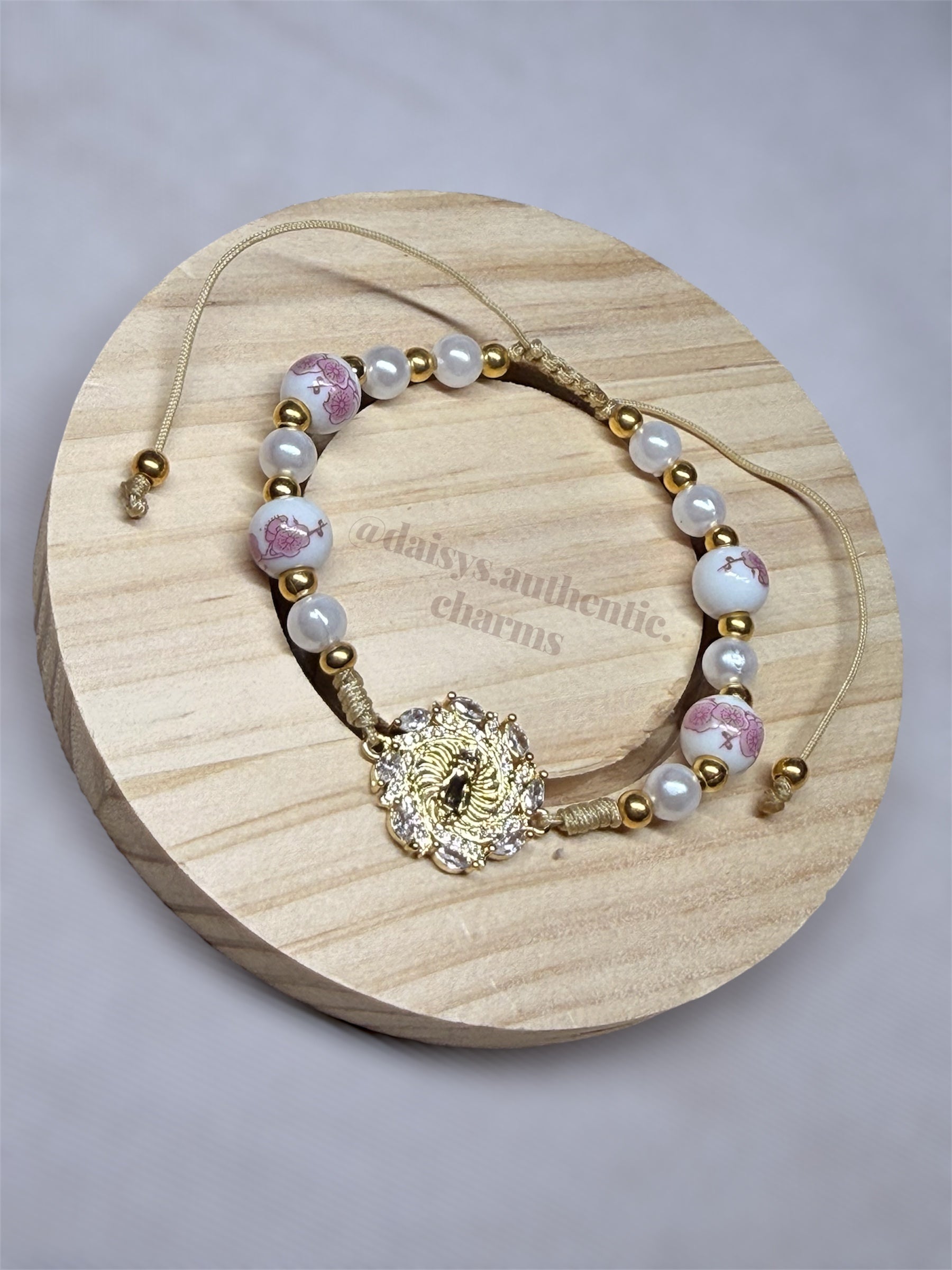 Porcelain Beads + Diamond Virgencita Center Piece