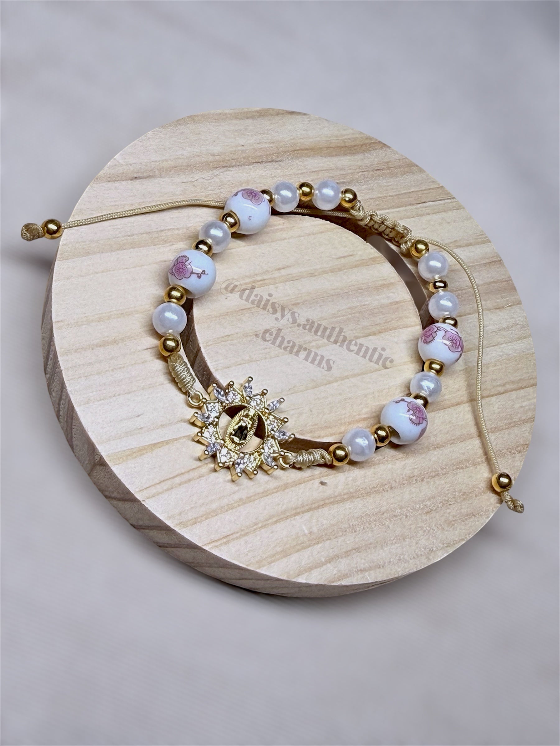 Porcelain Beads + Diamond Virgencita Center Piece