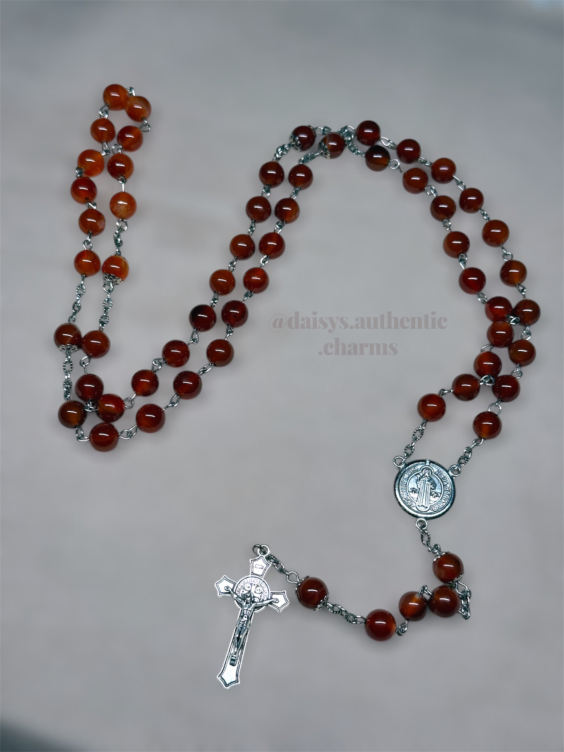 Carnelian Rosary Silver
