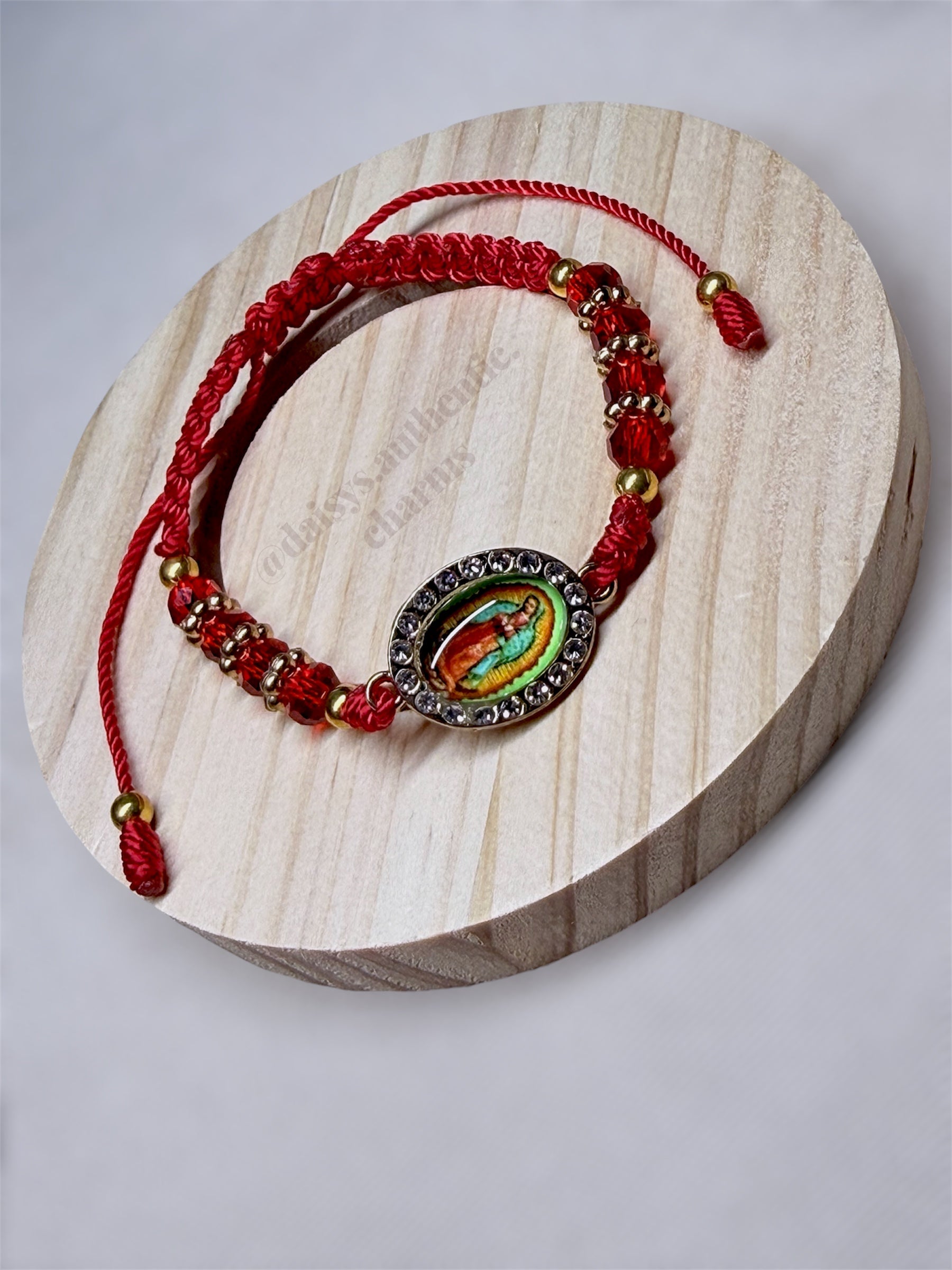 Red Virgencita Beaded Bracelet