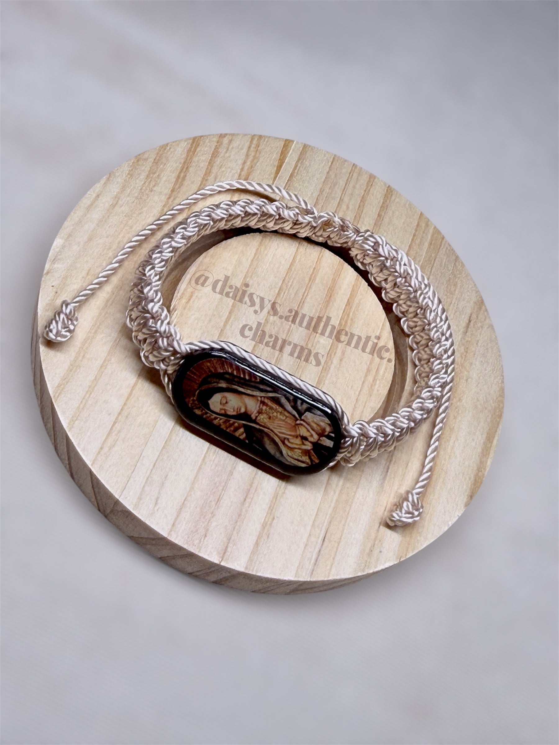 Wooden Virgencita Bracelet